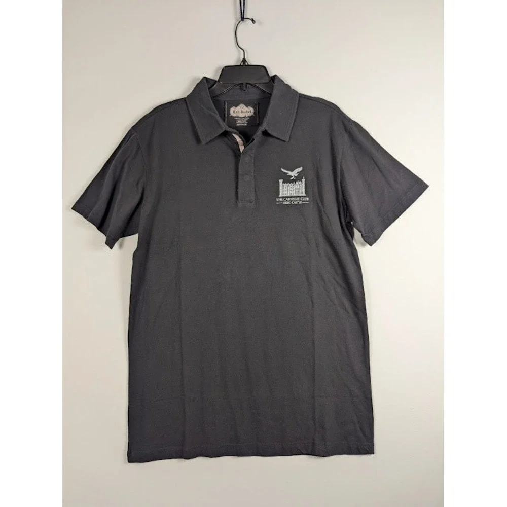 Red Jacket Polo Shirt Mens M Black Carnegie Club Skibo Castle 100% Cotton NWOT
